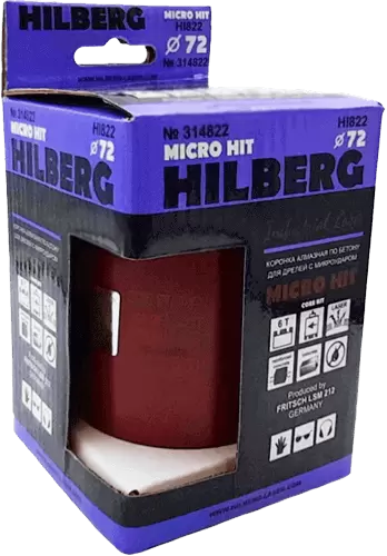 Коронка алмазная по армированному бетону SDS-Plus 72 мм Hilberg Laser Micro Hit HI822 - интернет-магазин «Стронг Инструмент» город Волгоград