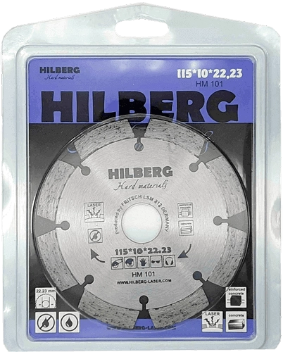 Алмазный диск по железобетону 115*22.23*10*2.0мм Hard Materials Laser Hilberg HM101 - интернет-магазин «Стронг Инструмент» город Волгоград