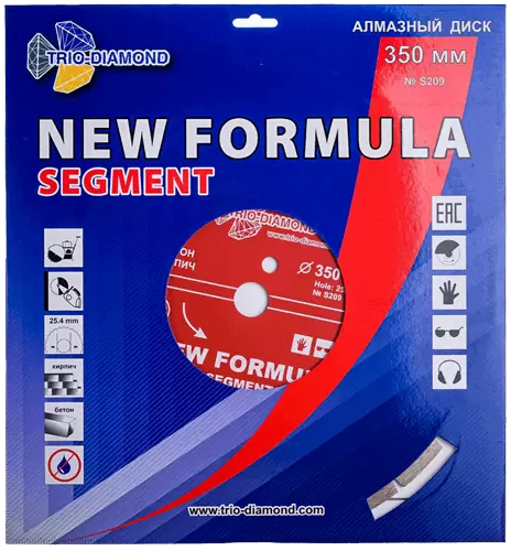 Алмазный диск по бетону 350*25.4*10*3.2мм New Formula Segment Trio-Diamond S209 - интернет-магазин «Стронг Инструмент» город Волгоград