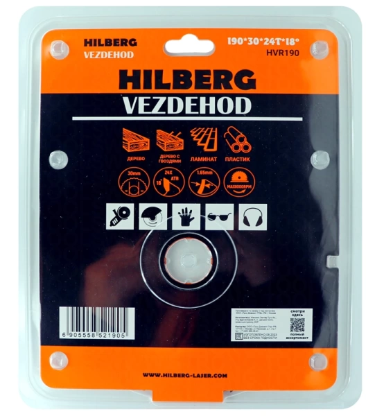 Универсальный пильный диск 190*30*24Т (reverse) Vezdehod Hilberg HVR190 - интернет-магазин «Стронг Инструмент» город Волгоград