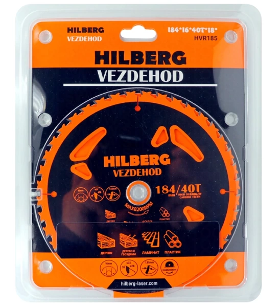 Универсальный пильный диск 184*16*40Т (reverse) Vezdehod Hilberg HVR185 - интернет-магазин «Стронг Инструмент» город Волгоград